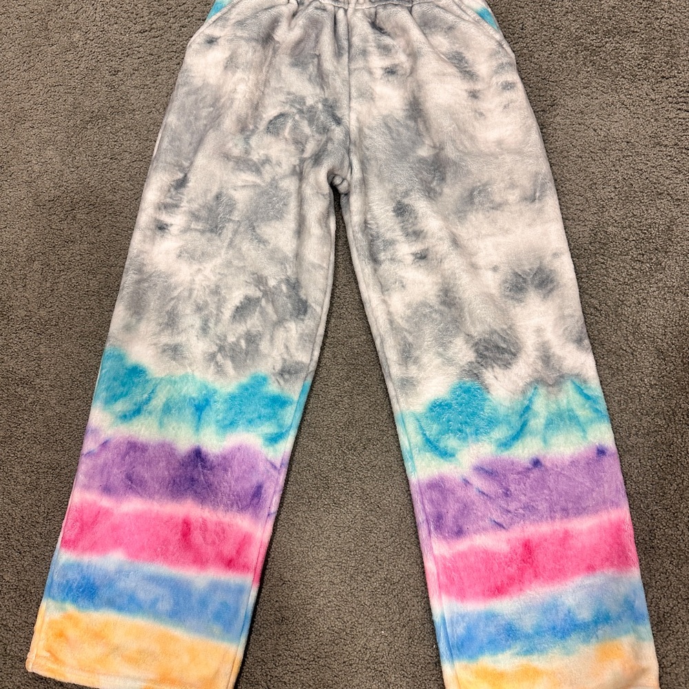 Colorful Tie-Dye Fleece Pants
